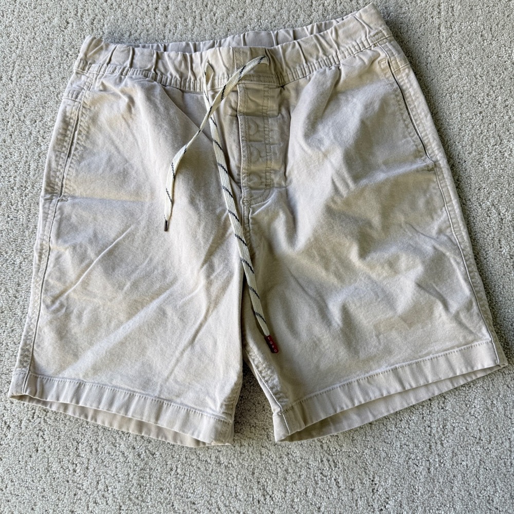 Topo Designs Dirt Shorts Mens M Khaki Tan Organic Cotton hiking rock climbing